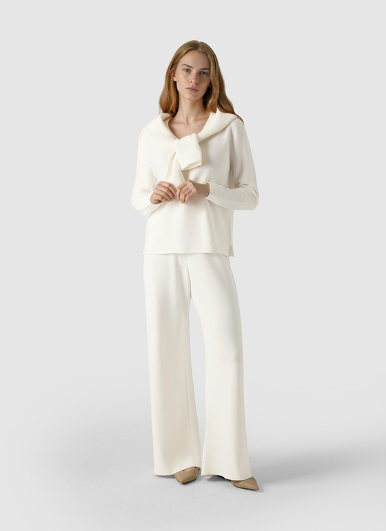 Pullover V-Ausschnitt 1/1 Arm New White Frontansicht