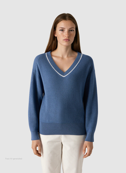 Pullover V-Ausschnitt 1/1 Arm width=