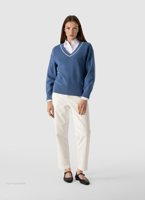 Pullover V-Ausschnitt 1/1 Arm width=
