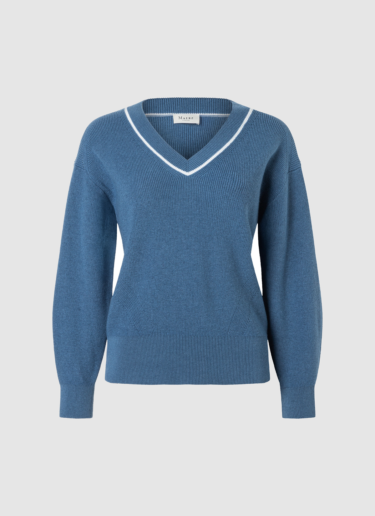 Pullover V-Ausschnitt 1/1 Arm, Blue Horizon 