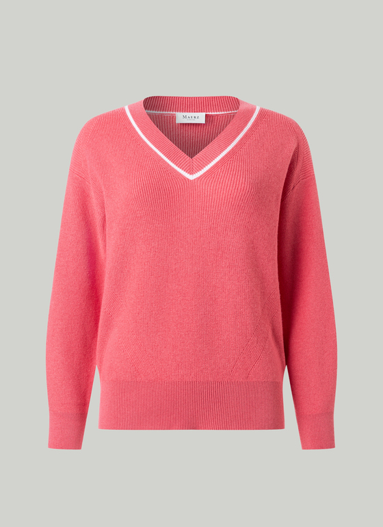 Pullover V-Ausschnitt 1/1 Arm Desert Rose Frontansicht