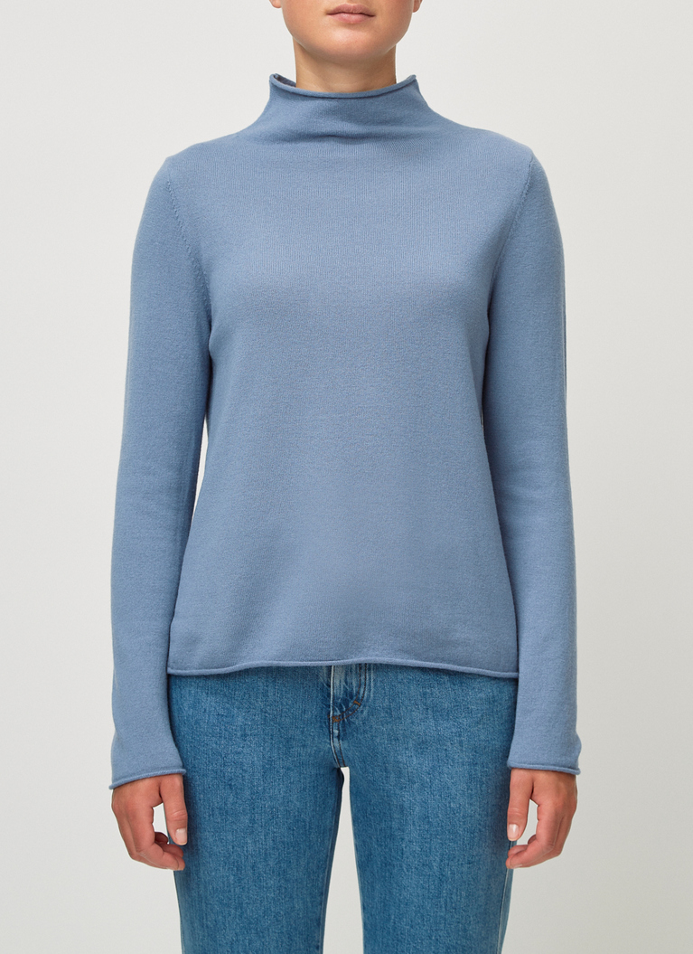 Pullover Stehkragen 1/1 Arm, Whale Blue Detailansicht 1