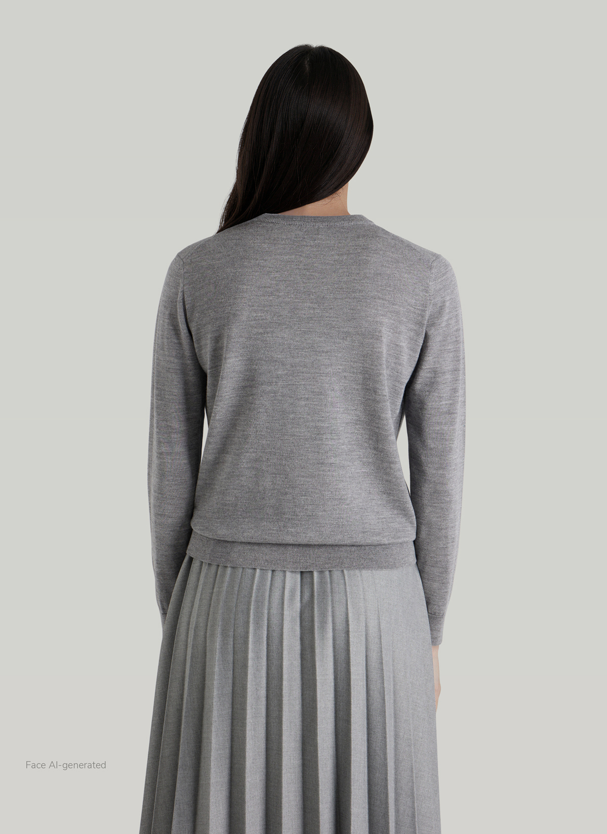 Pullover Rundhals 1/1 Arm, Shark Skin Rückansicht