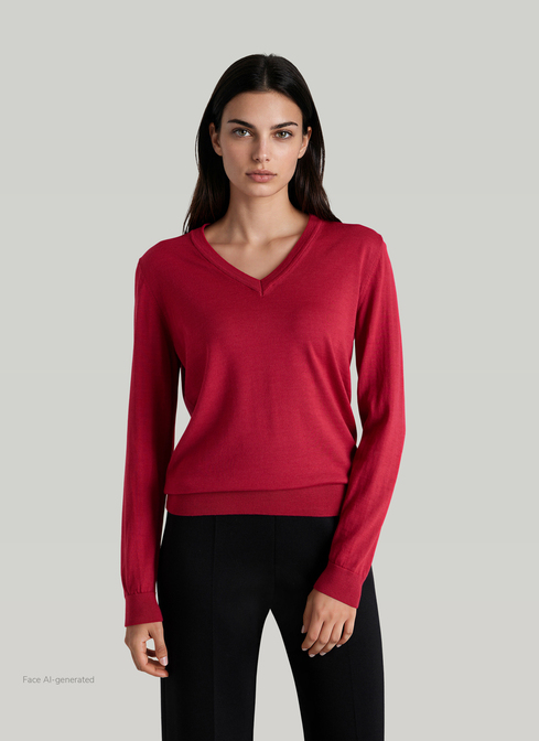Pullover V-Ausschnitt 1/1 Arm width=