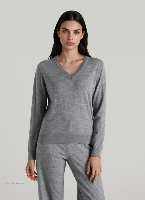 Pullover V-Ausschnitt 1/1 Arm width=