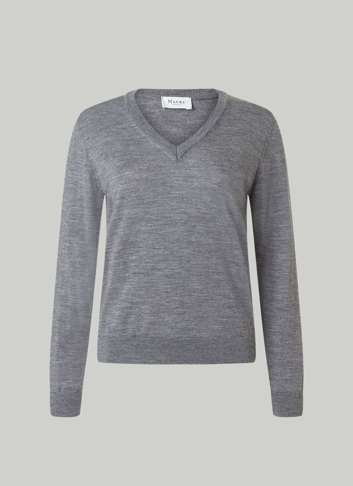 Pullover V-Ausschnitt 1/1 Arm, Shark Skin