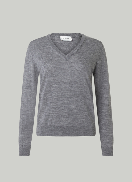 Pullover V-Ausschnitt 1/1 Arm Shark Skin Frontansicht