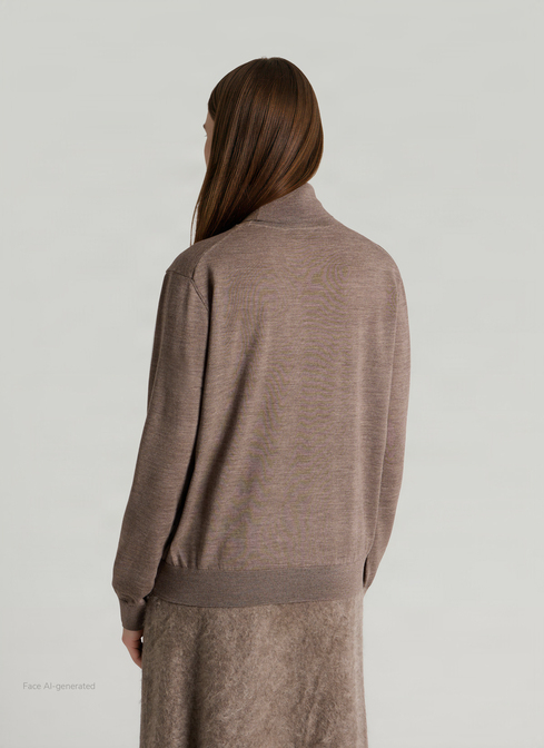 Pullover Rundhals 1/1 Arm, Brownie Rückansicht