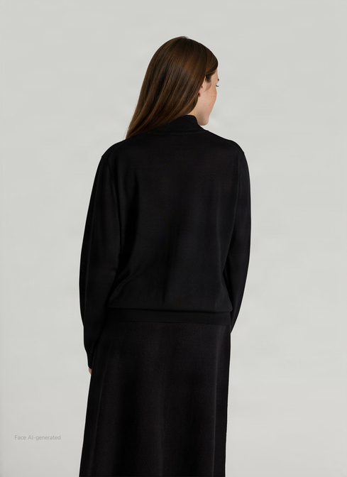 Pullover Rundhals 1/1 Arm, Black Rückansicht