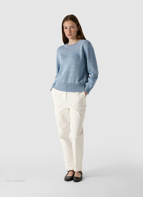 Pullover Rundhals 1/1 Arm Blue Horizon Frontansicht