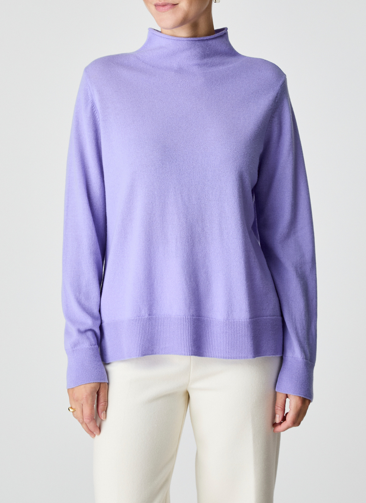 Pullover Stehkragen 1/1 Arm, Frosted Lavender Detailansicht 1