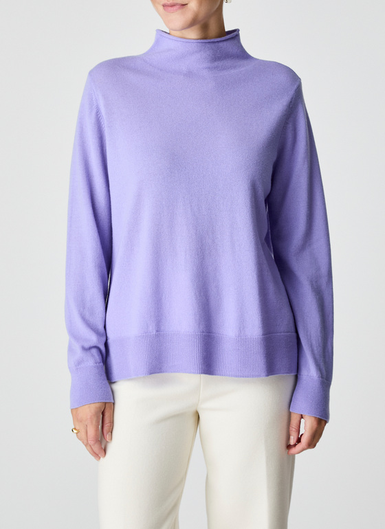 Pullover Stehkragen 1/1 Arm Frosted Lavender Frontansicht