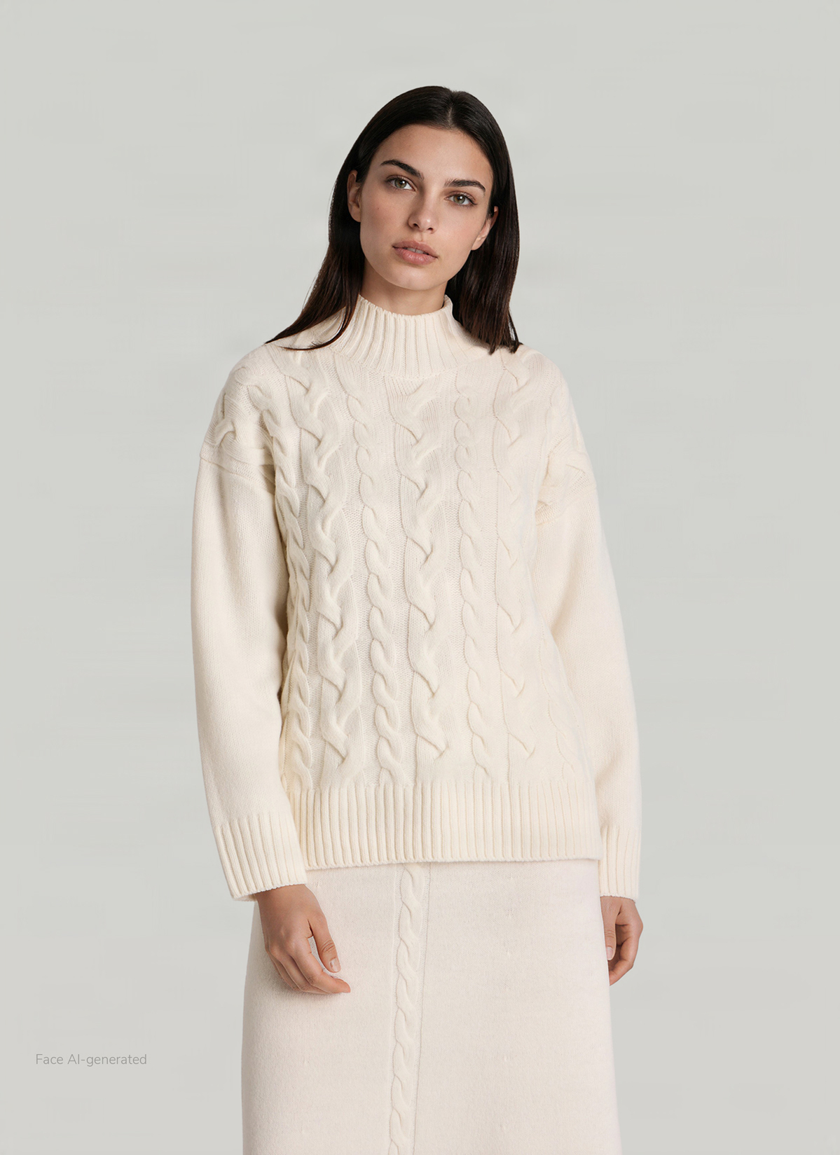 Pullover Rollkragen 1/1 Arm, New White Detailansicht 2