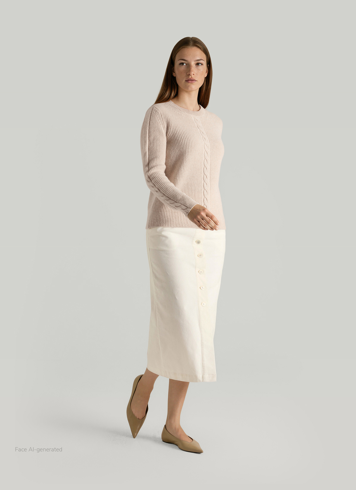 Pullover Rundhals 1/1 Arm, Frosted Dune Detailansicht 2
