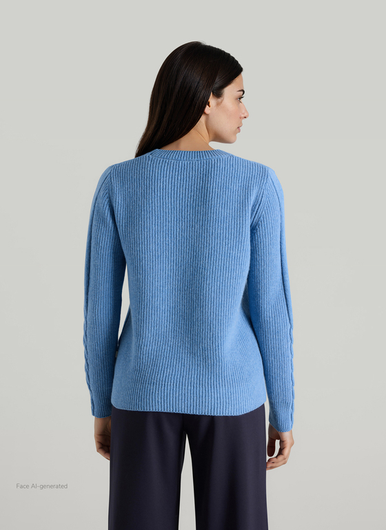 Pullover Rundhals 1/1 Arm Dutch Blue Frontansicht
