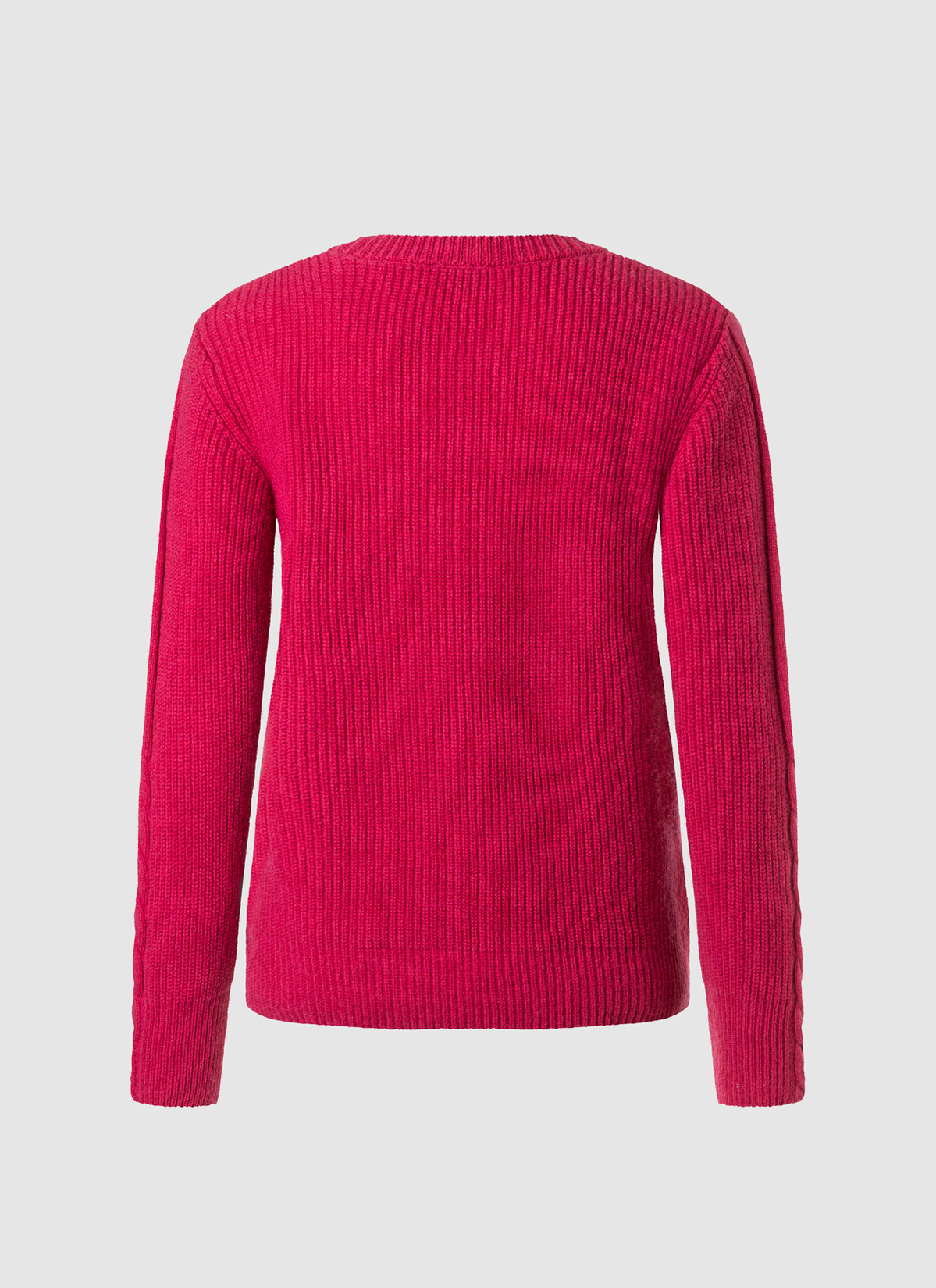 Pullover Rundhals 1/1 Arm, Peony Red Rückansicht