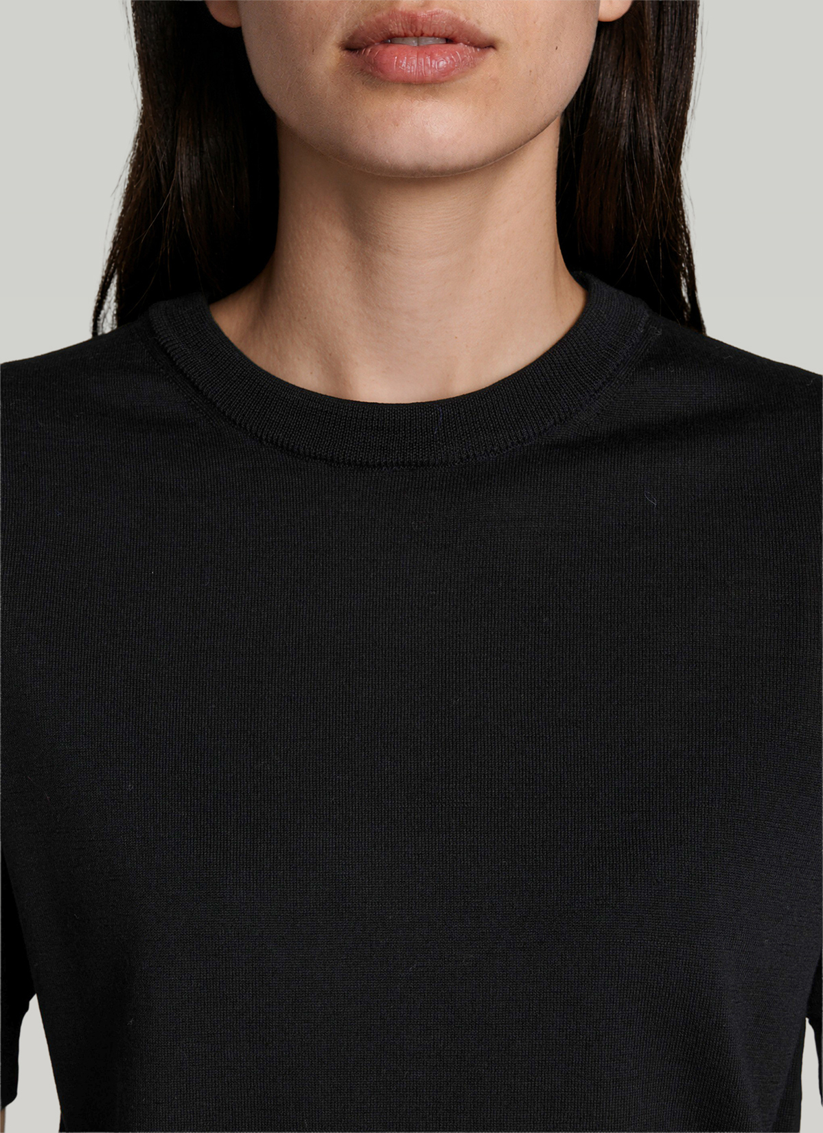 Pullover Rundhals 1/1 Arm, Black Detailansicht 1