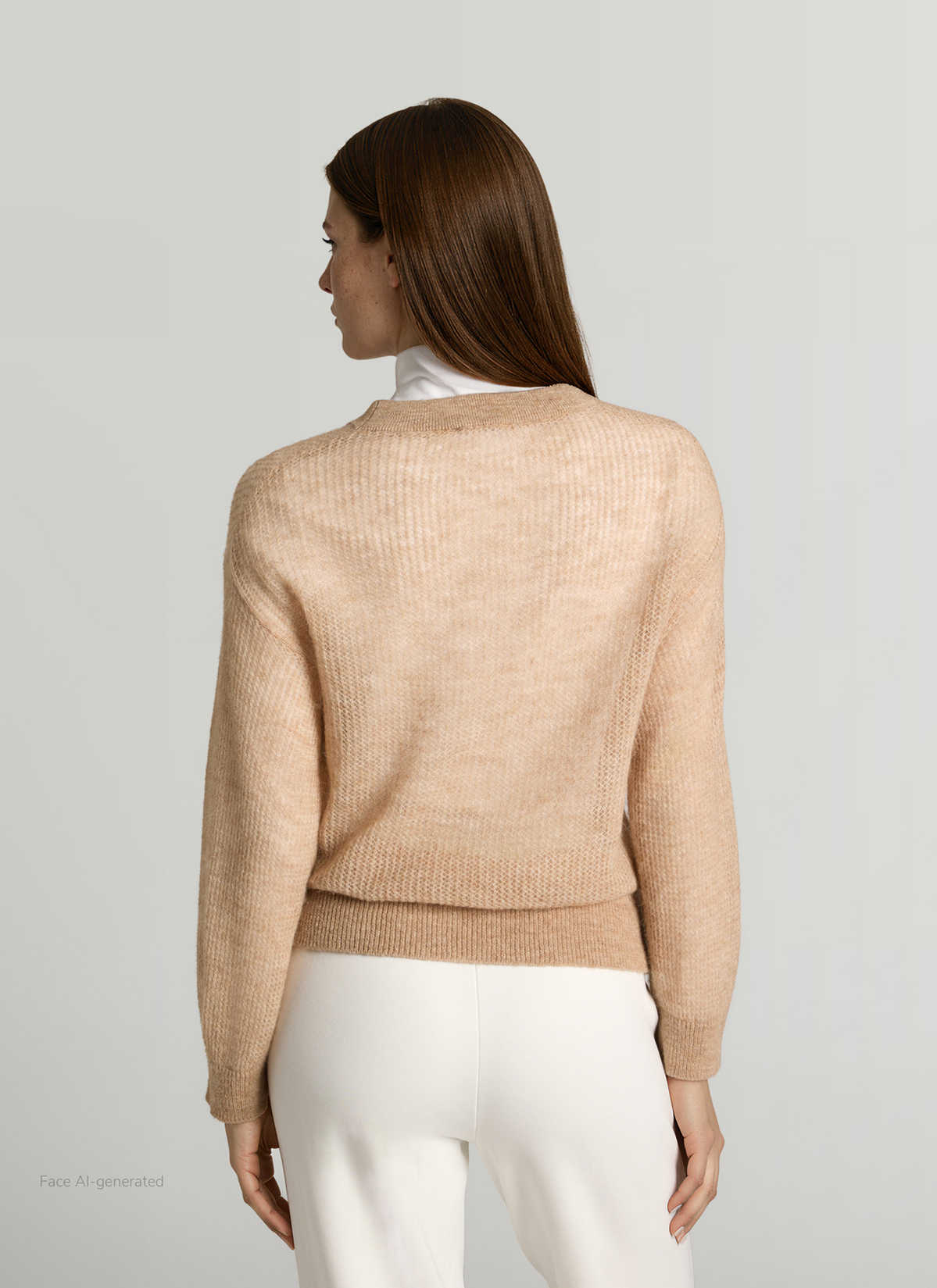 Pullover Rundhals 1/1 Arm, Sesame Rückansicht