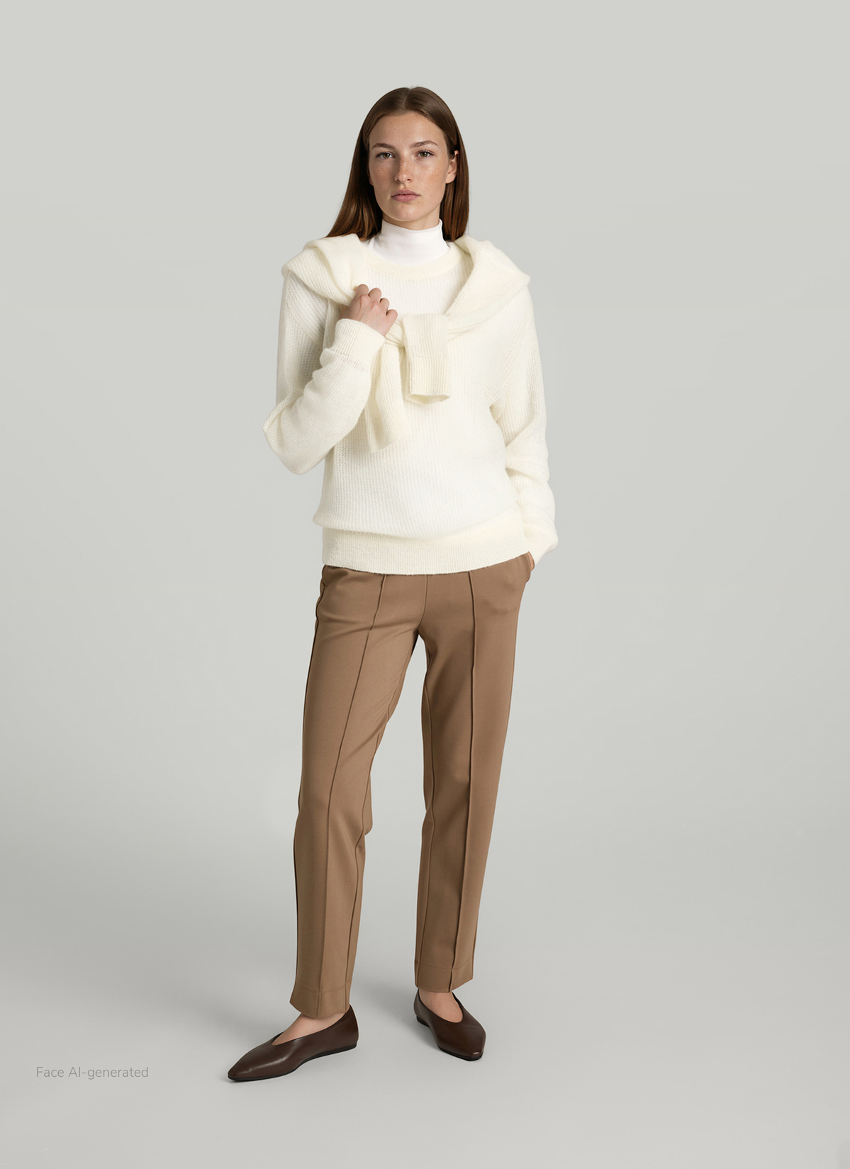 Pullover Rundhals 1/1 Arm, New White Detailansicht 2