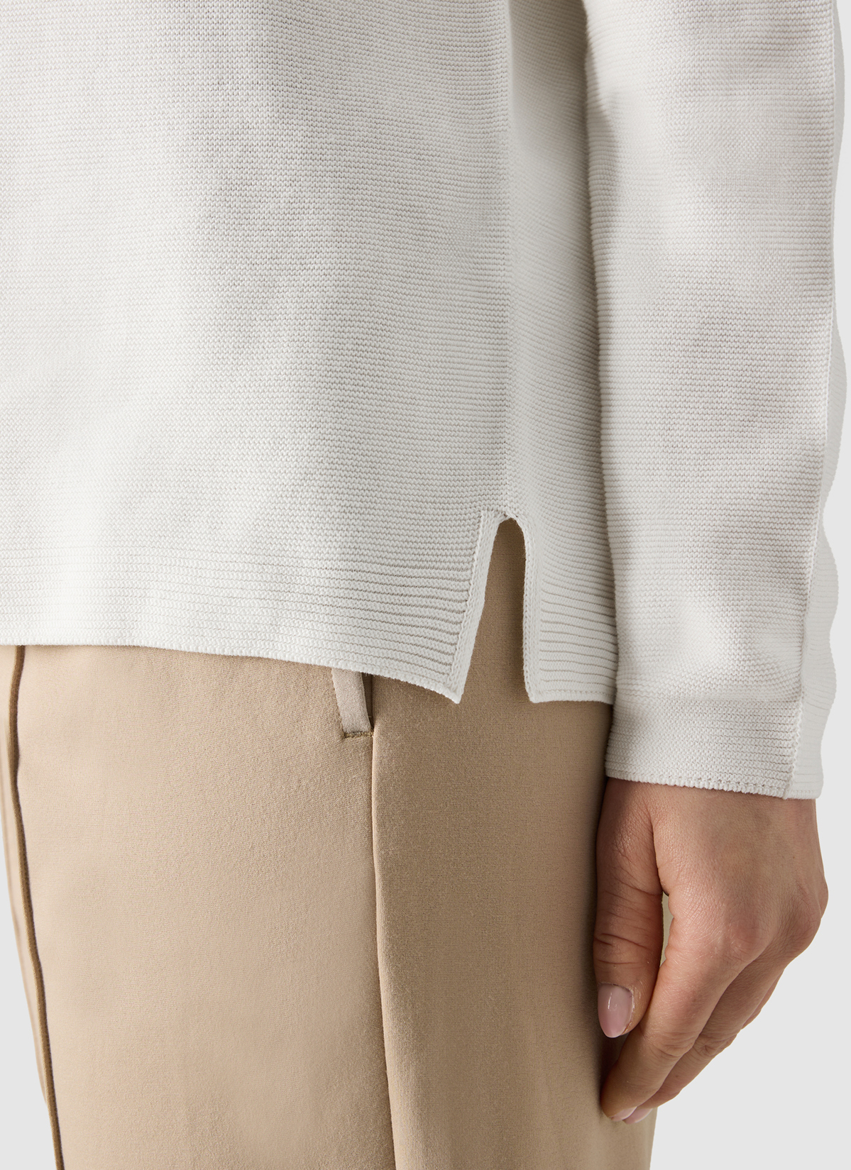 Pullover Rundhals 1/1 Arm, New White Detailansicht 1