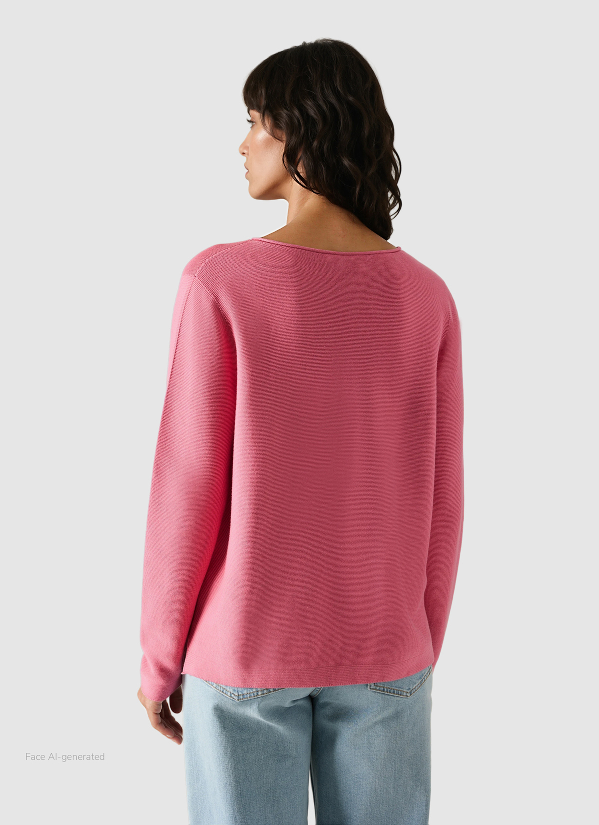 Pullover Rundhals 1/1 Arm, Chateau Rose Rückansicht