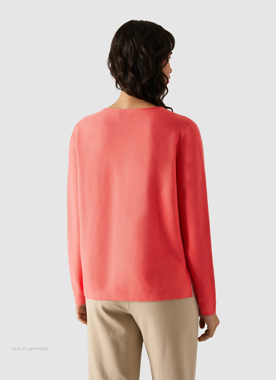 Pullover Rundhals 1/1 Arm Flamingo Frontansicht