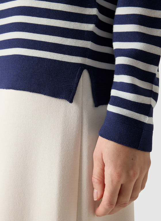 Pullover Rundhals 1/1 Arm Midnight Sail Frontansicht