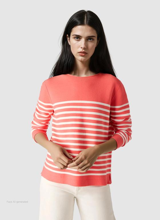 Pullover Rundhals 1/1 Arm Flamingo Frontansicht