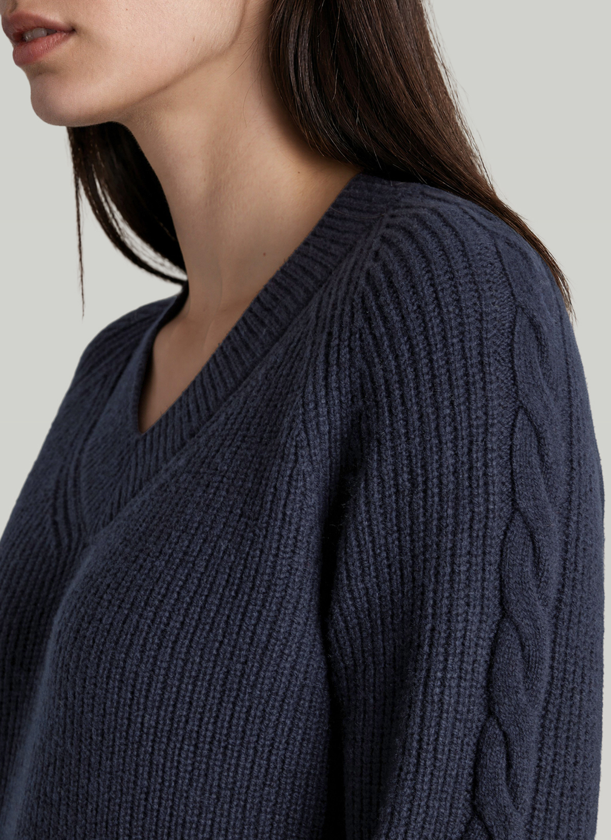 Pullover Rundhals, Navy Detailansicht 1
