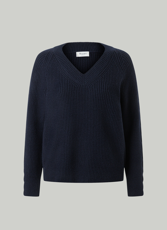 Pullover Rundhals Navy Frontansicht