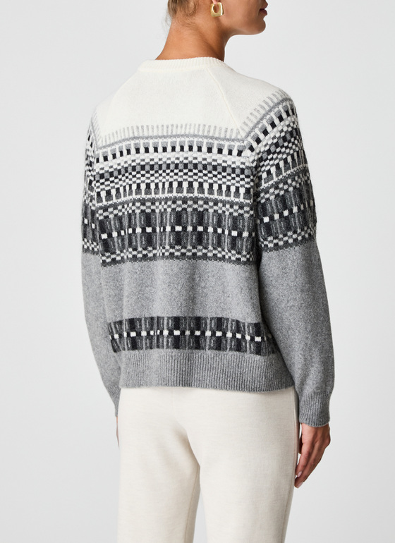 Pullover Rundhals 1/1 Arm Granite Grey Frontansicht