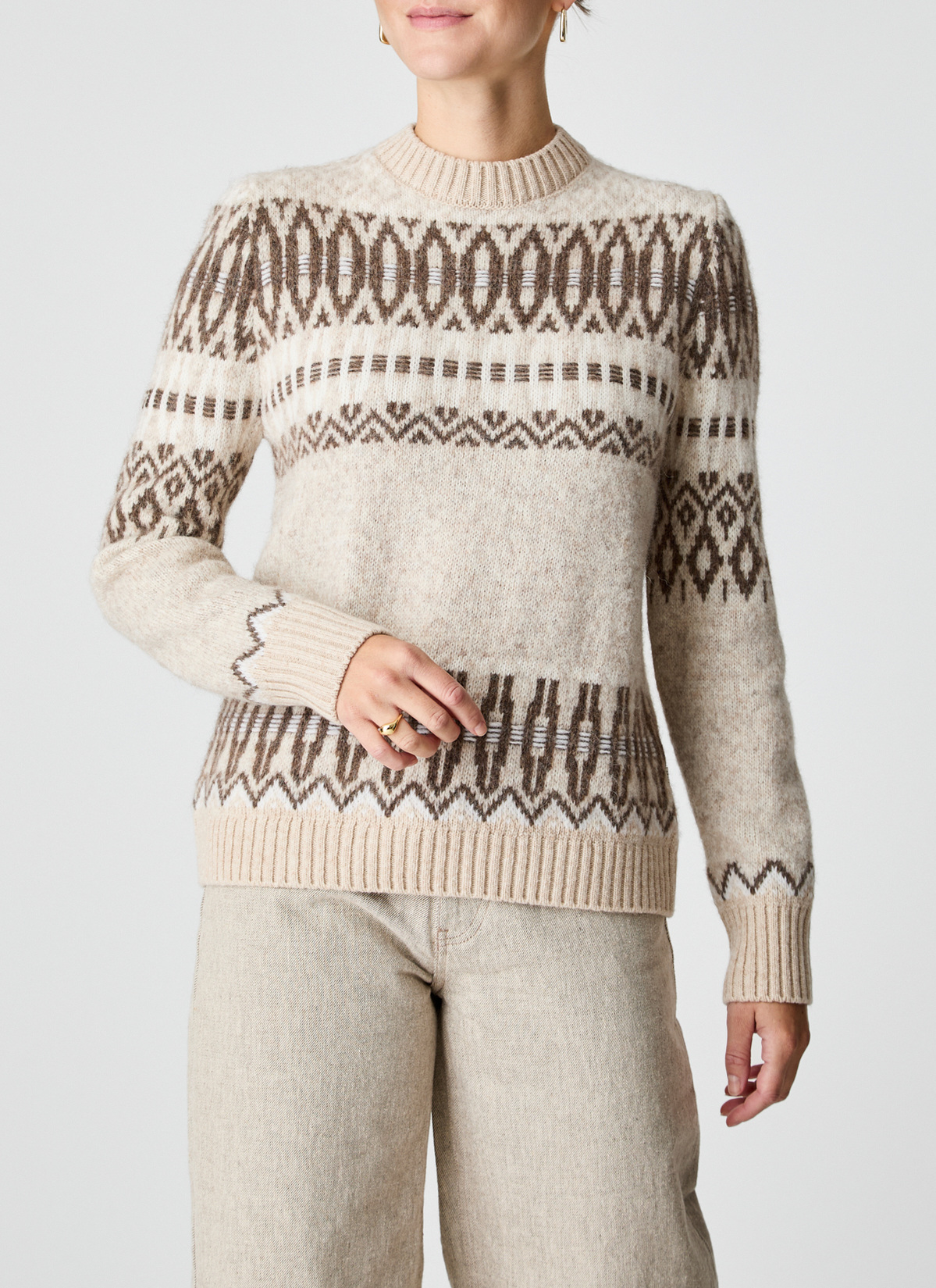 Pullover Rundhals 1/1 Arm, British Tea Detailansicht 1