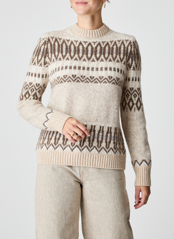 Pullover Rundhals 1/1 Arm British Tea Frontansicht