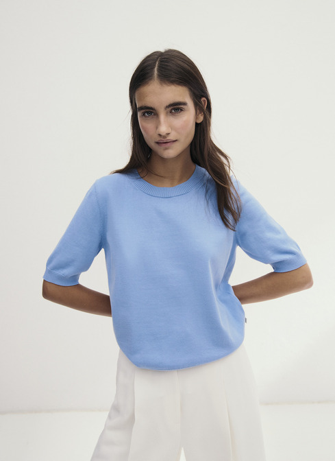 Pullover Rundhals 1/2 Arm width=