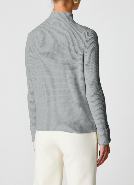 Pullover Stehkragen 1/1 Arm Granite Grey Frontansicht