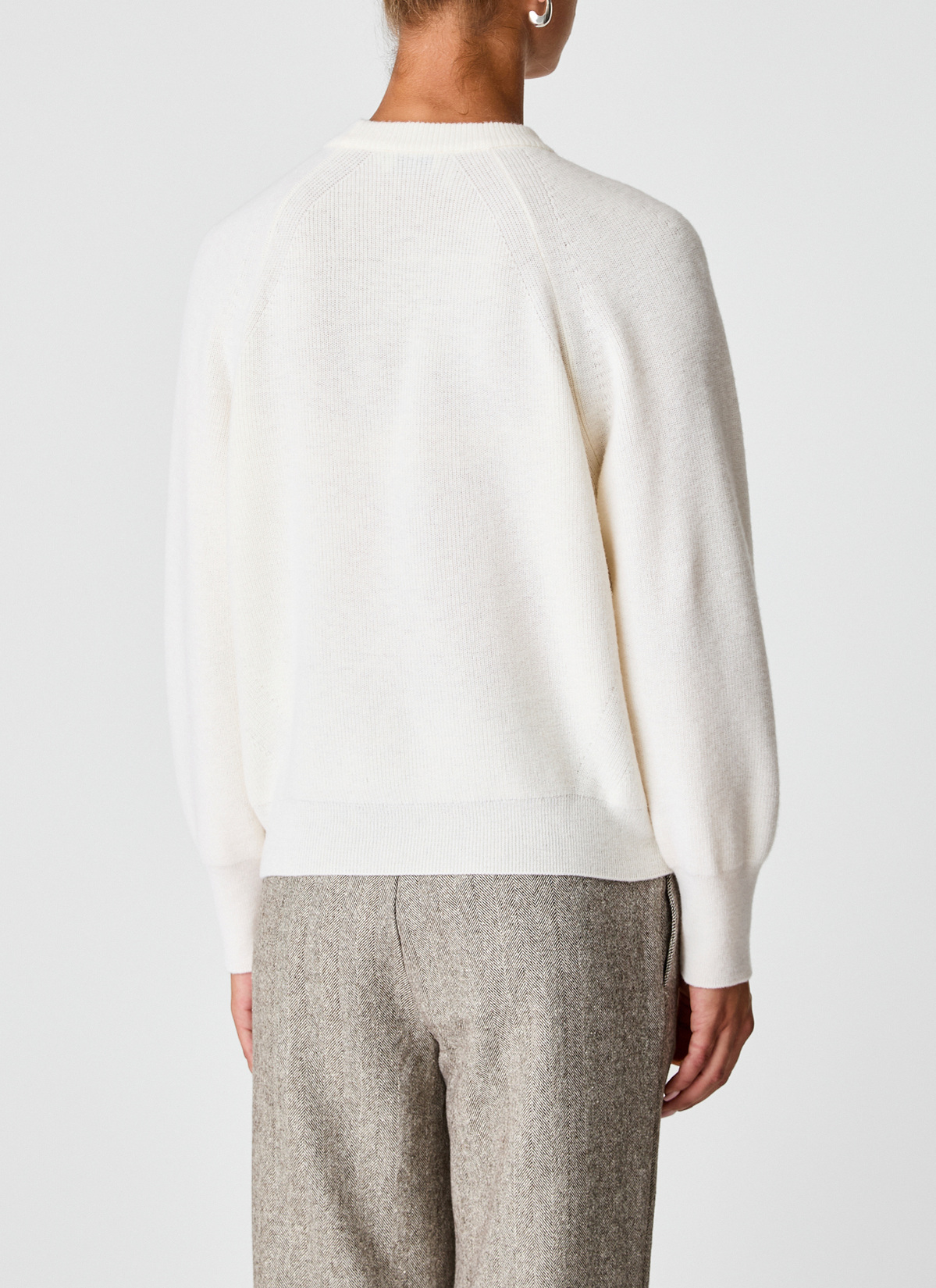 Pullover Rundhals 1/1 Arm, New White Rückansicht