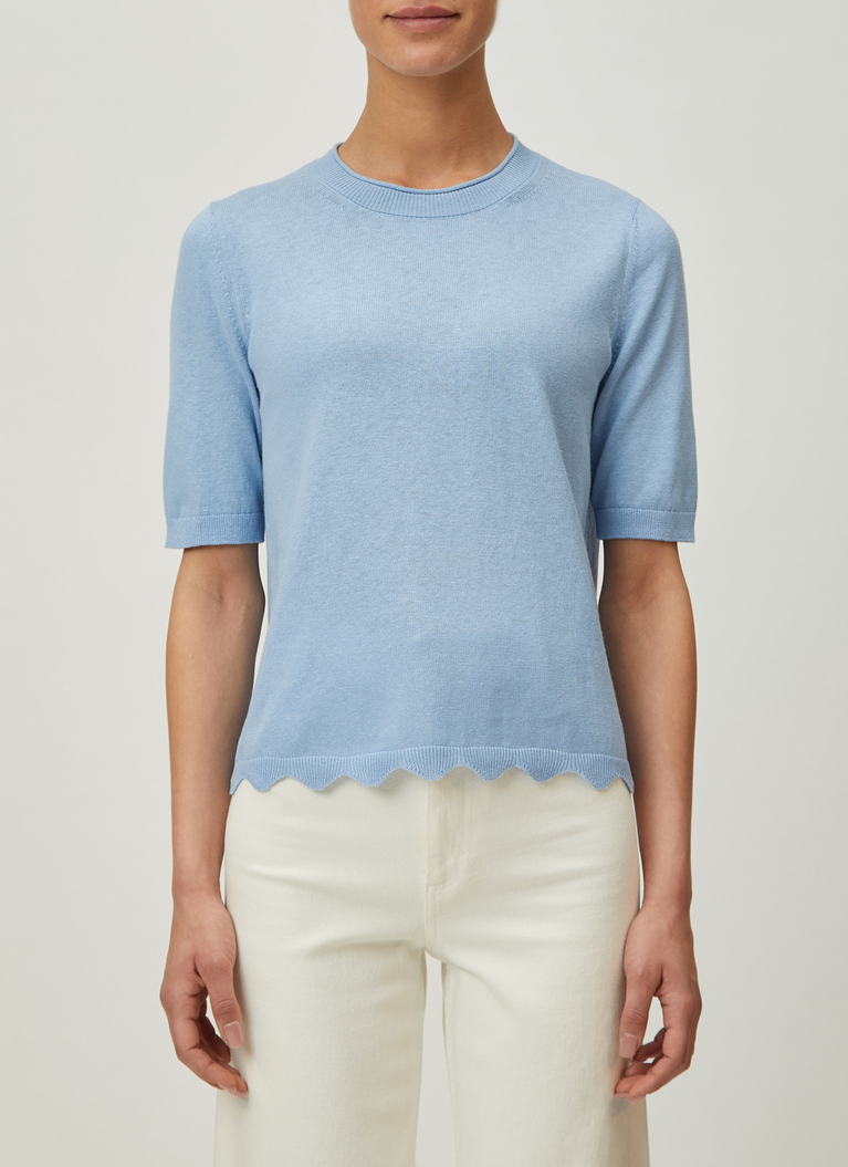 Shirt Polohemd, Knopf 1/2 Arm, Blue Fountain Frontansicht