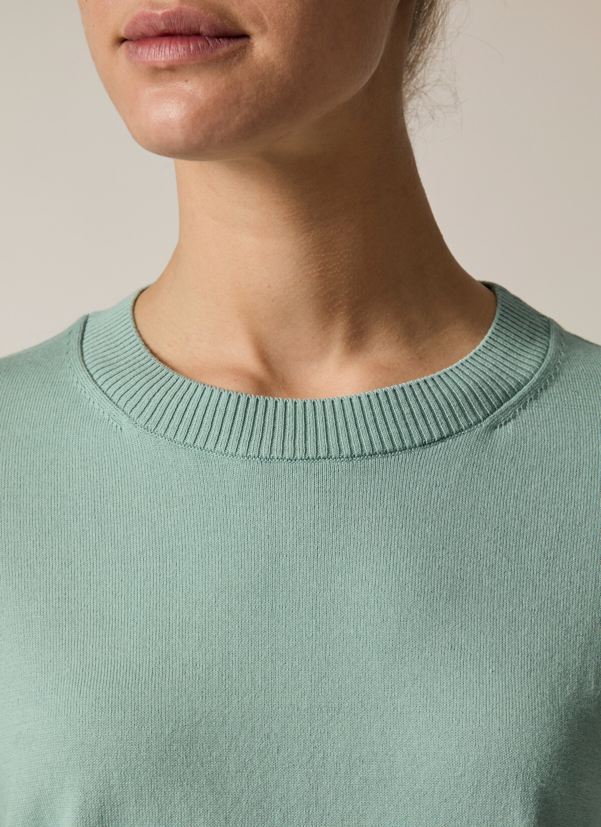 Pullover Rundhals 1/2 Arm, Light Aqua Detailansicht 2