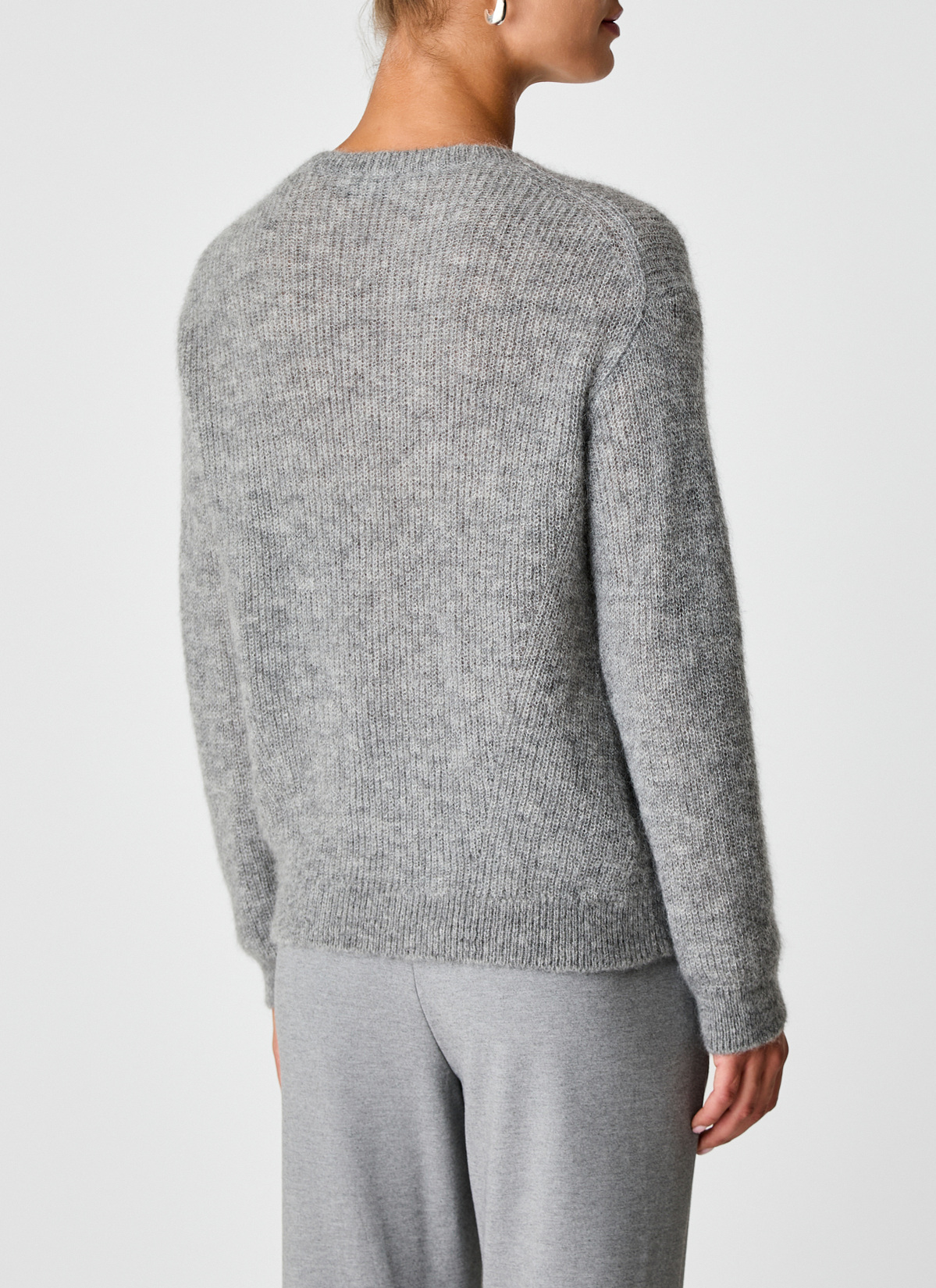 Pullover Rundhals 1/1 Arm, Granite Grey Rückansicht