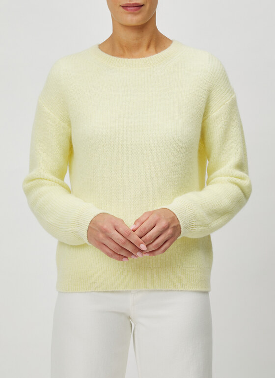 Pullover Rundhals 1/1 Arm Light Yellow Frontansicht