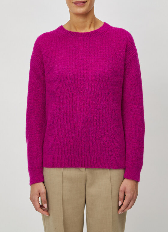 Pullover Rundhals 1/1 Arm Vivid Orchid Frontansicht