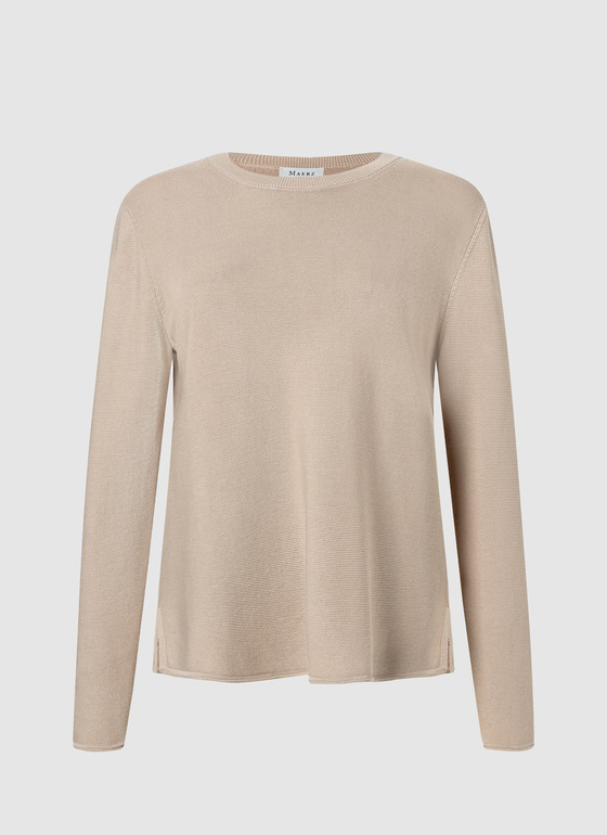 Pullover Rundhals 1/1 Arm Beach Brown Frontansicht