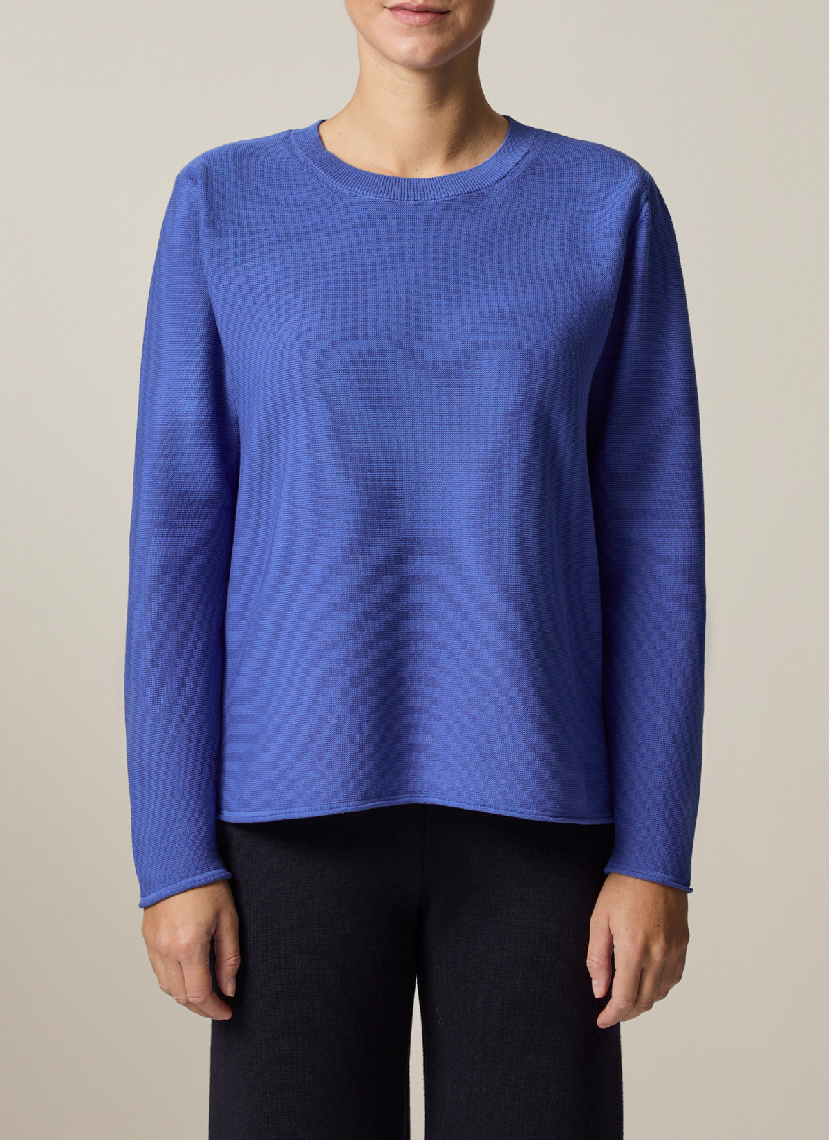 Pullover Rundhals 1/1 Arm, Nautical Blue Frontansicht