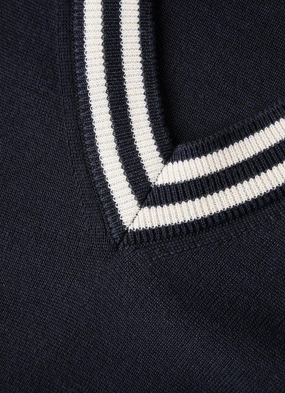 Pullover V-Ausschnitt 1/1 Arm Navy Frontansicht