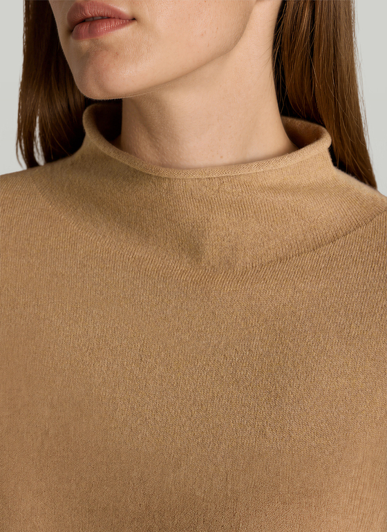 Pullover Stehkragen 1/1 Arm Pumpkin Spice Frontansicht