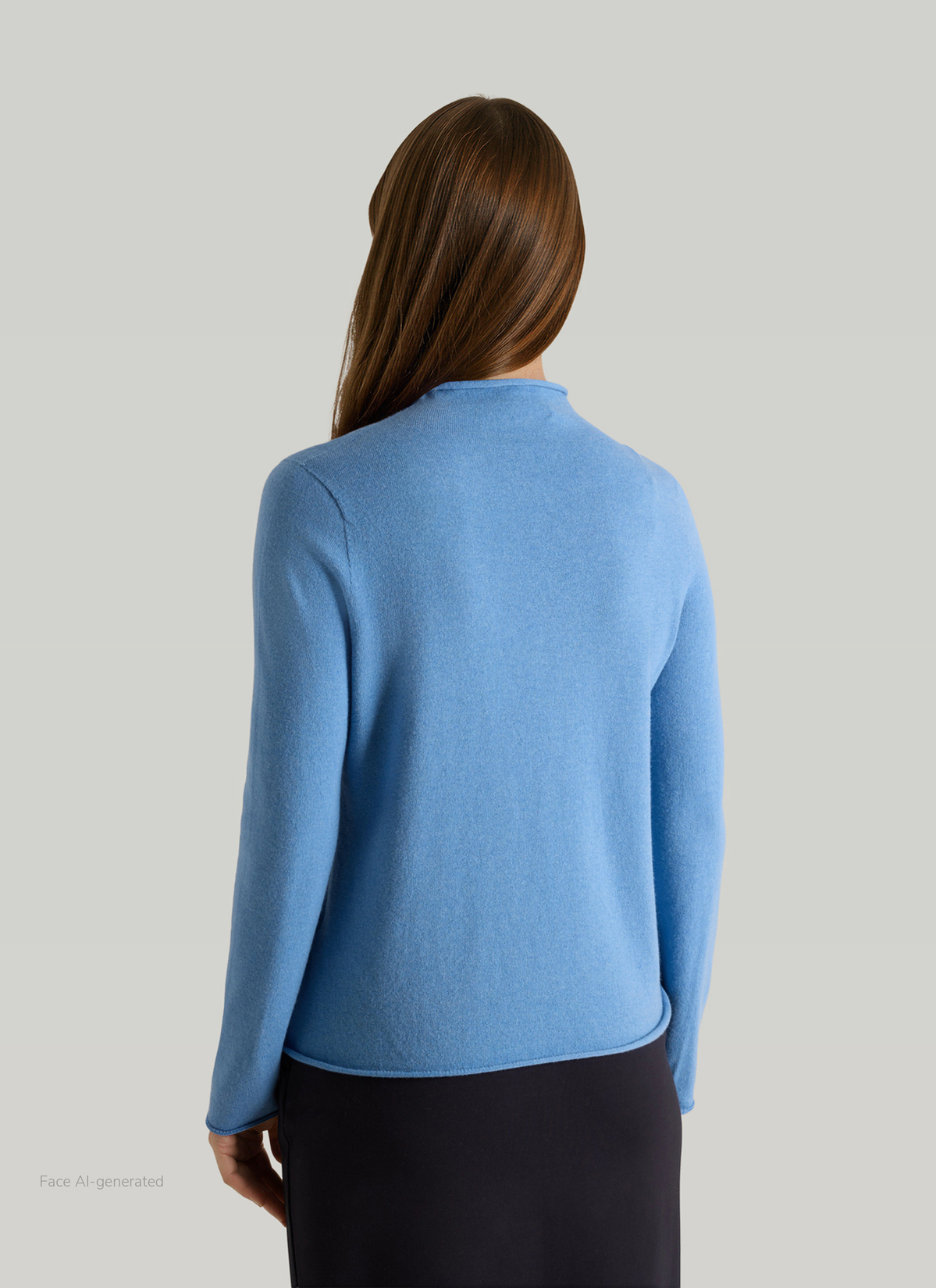 Pullover Stehkragen 1/1 Arm, Dutch Blue Rückansicht