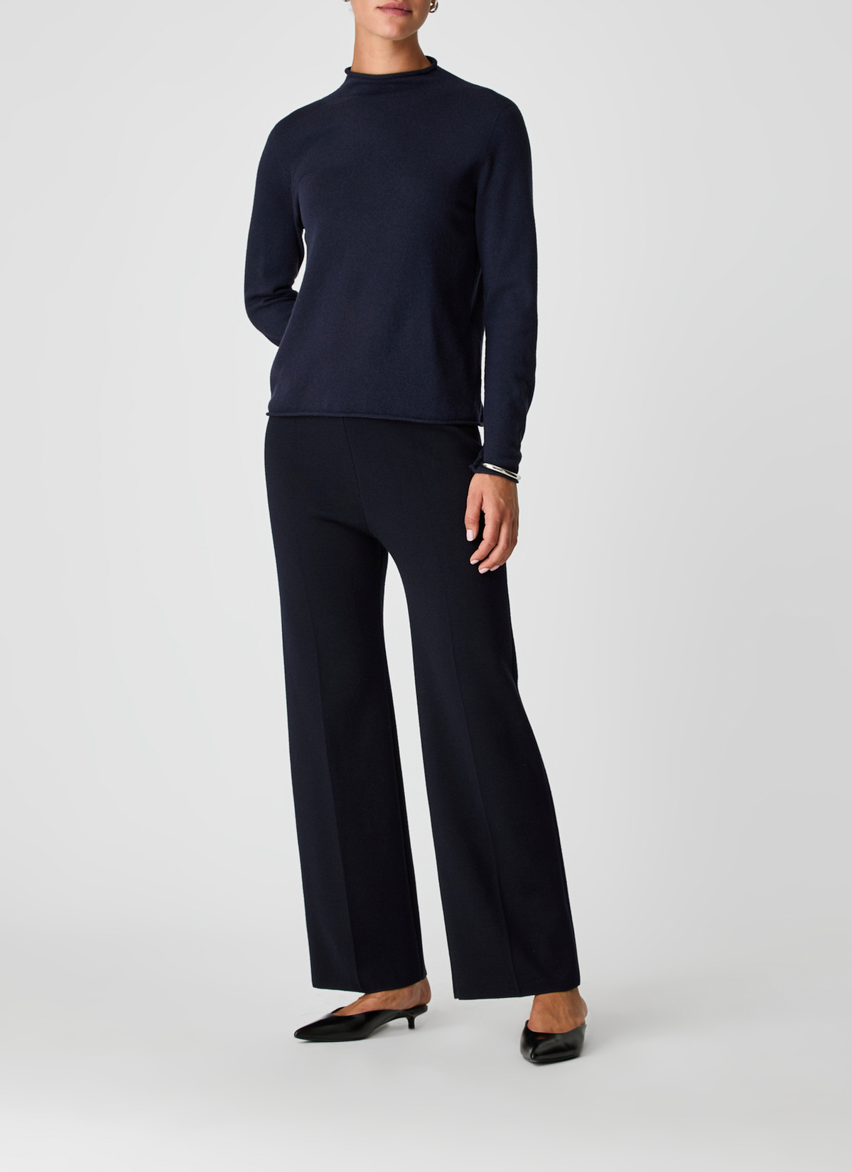 Pullover Stehkragen 1/1 Arm, Navy Detailansicht 2