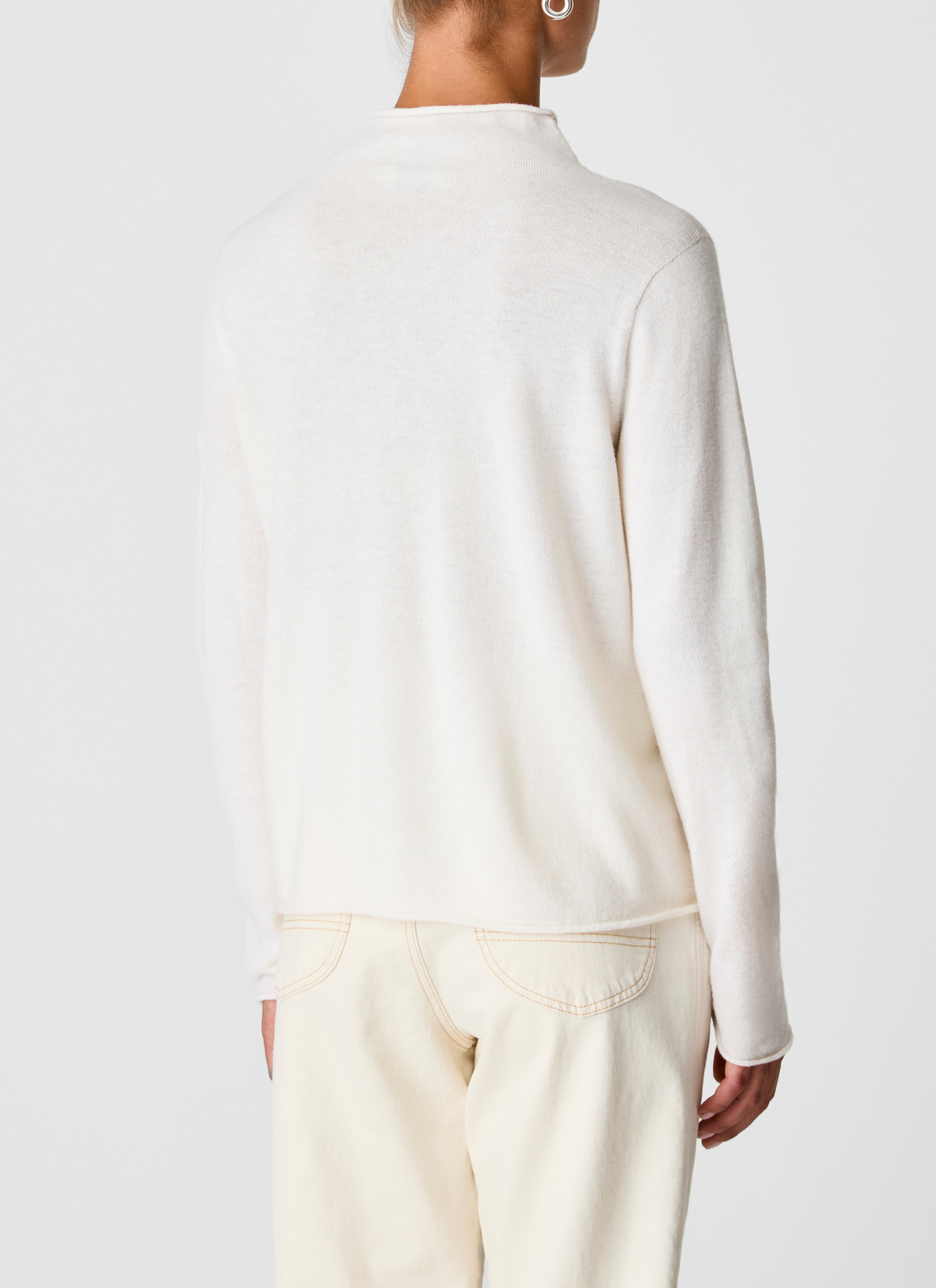 Pullover Stehkragen 1/1 Arm, New White Rückansicht