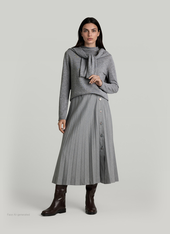 Pullover Stehkragen 1/1 Arm Autumn Mist Frontansicht
