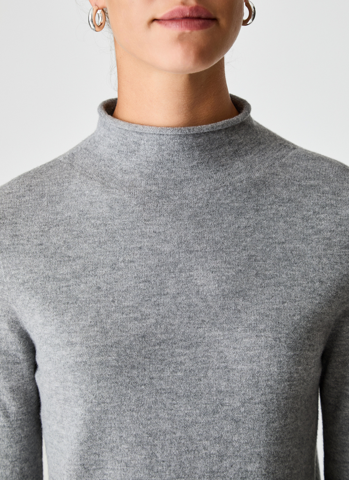 Pullover Stehkragen 1/1 Arm, Granite Grey Detailansicht 2